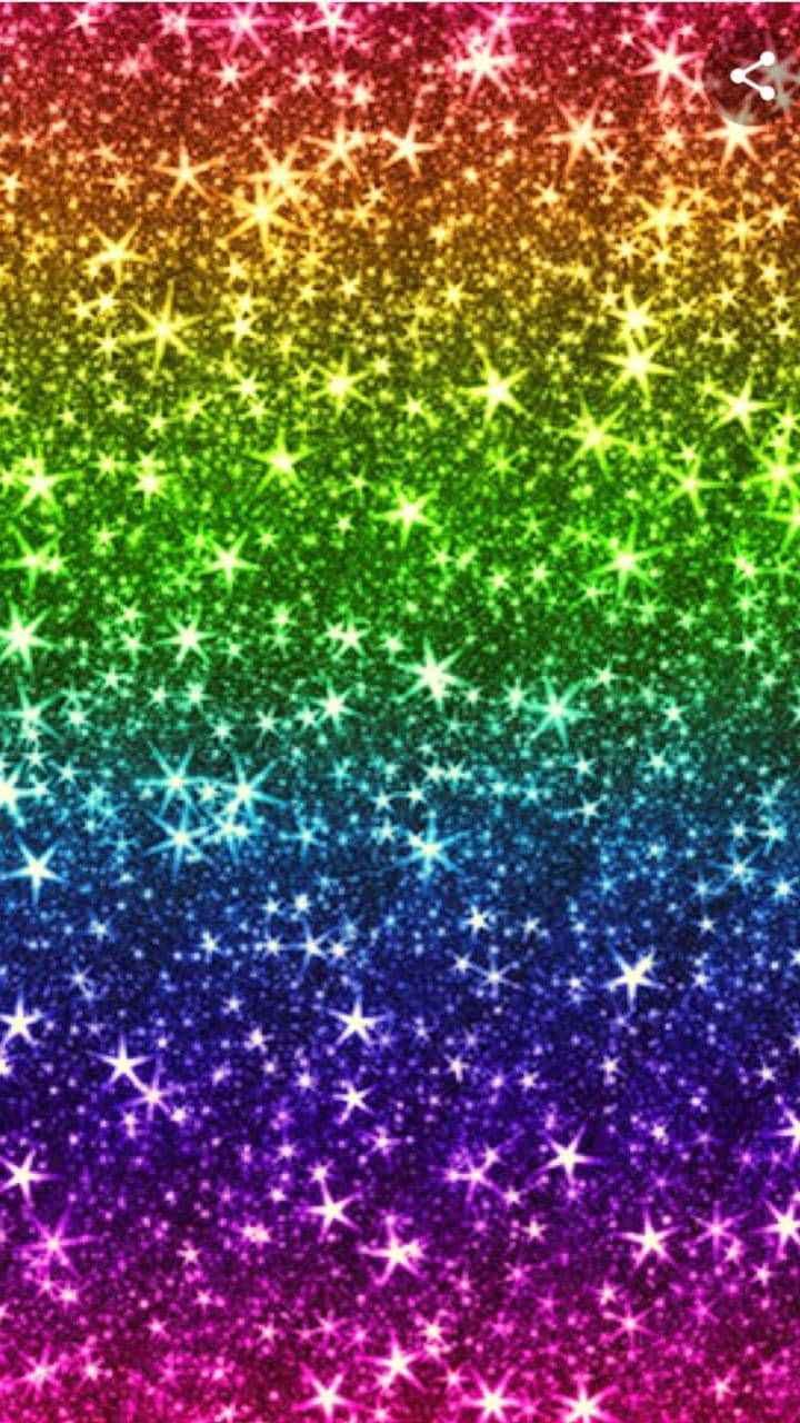 Helldeinen Tag Auf Mit Diesem Lebendigen Rainbow Glitter Hintergrund. Wallpaper