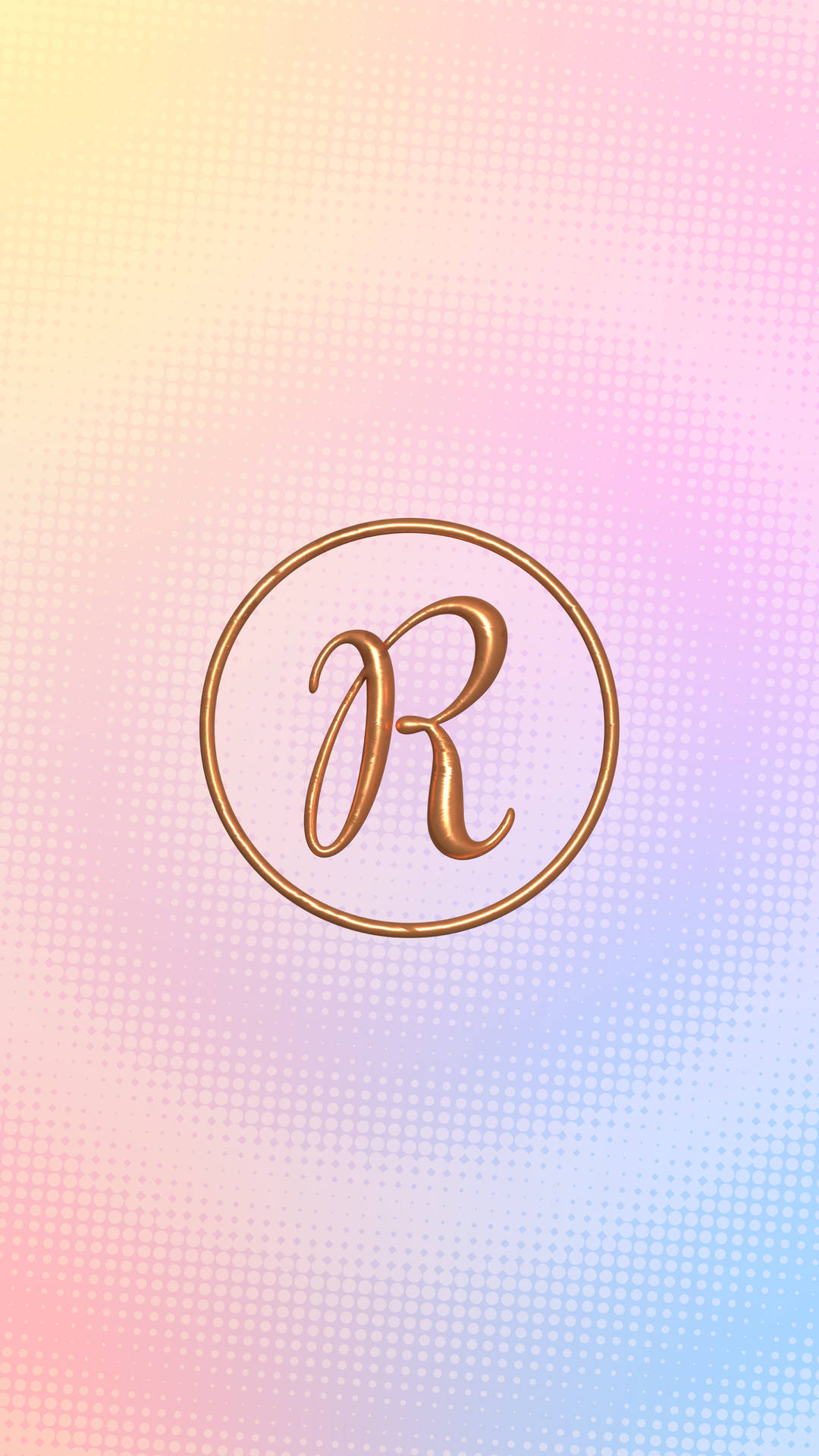 Rainbow Gold R Alphabet