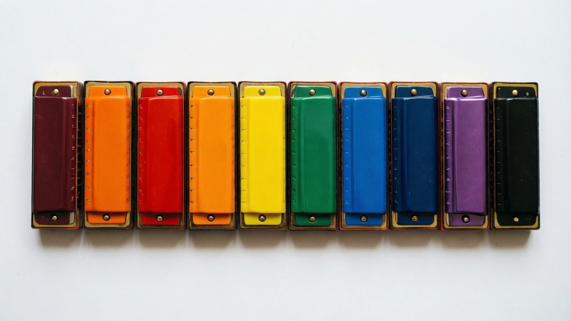 Regenbogen-Mundharmonika-Set Wallpaper
