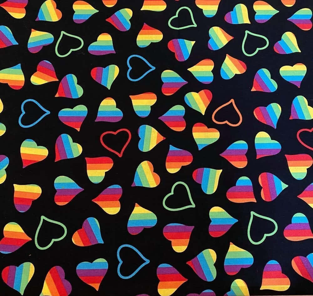 Colorful Love - Rainbow Heart Background