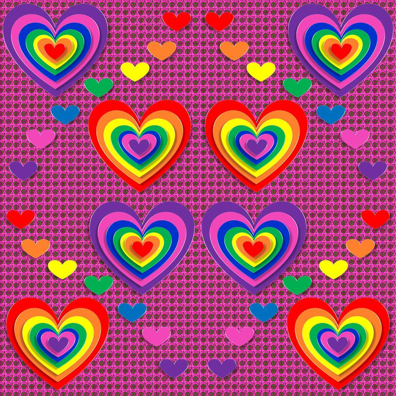 Vibrant Rainbow Heart Wallpaper
