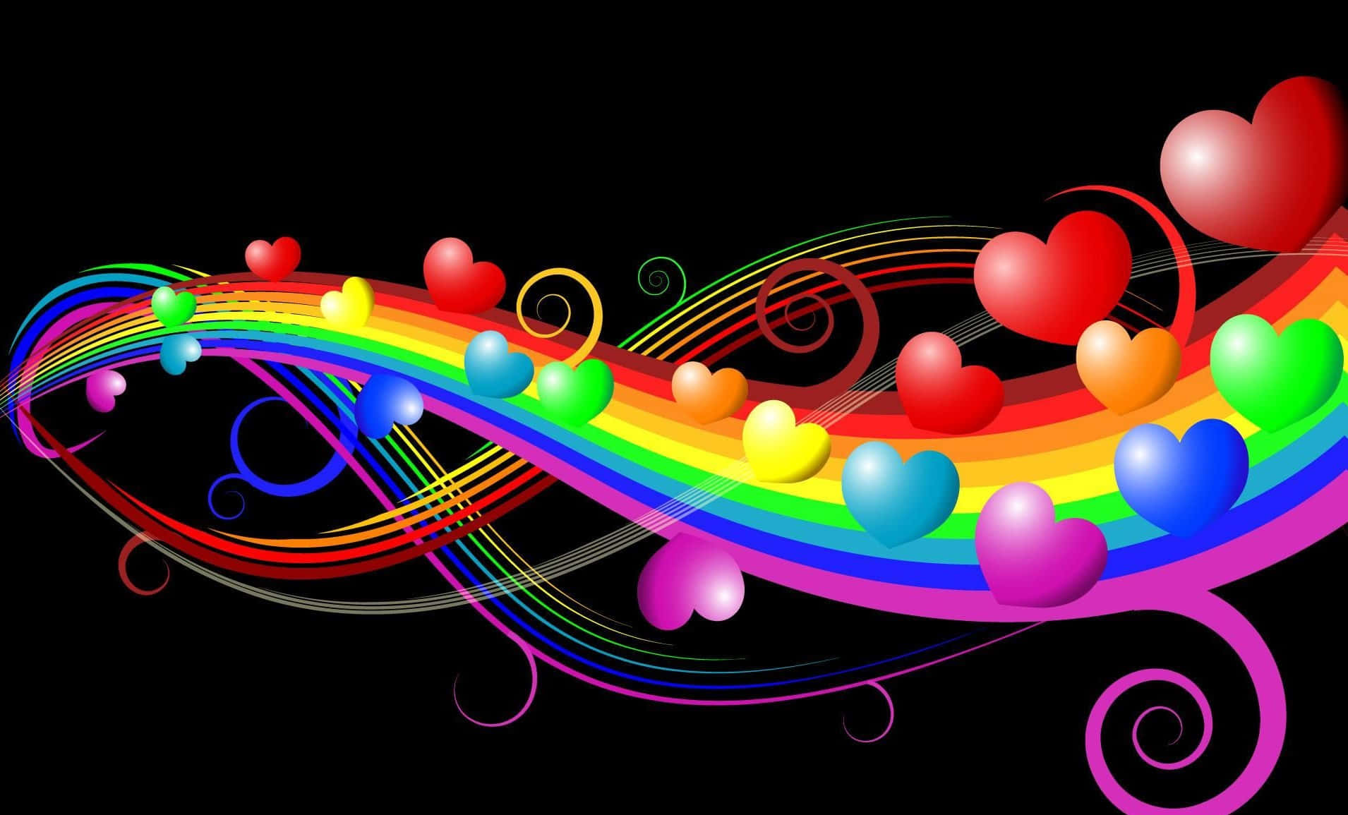 Colorful Rainbow Heart Wallpaper