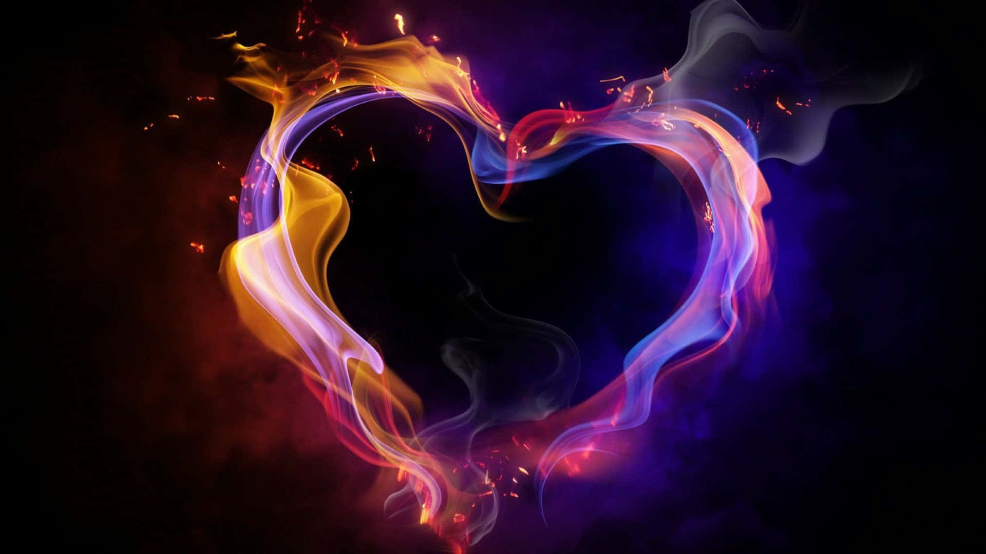 Apenasadicione Amor E Um Coração Arco-íris Papel de Parede