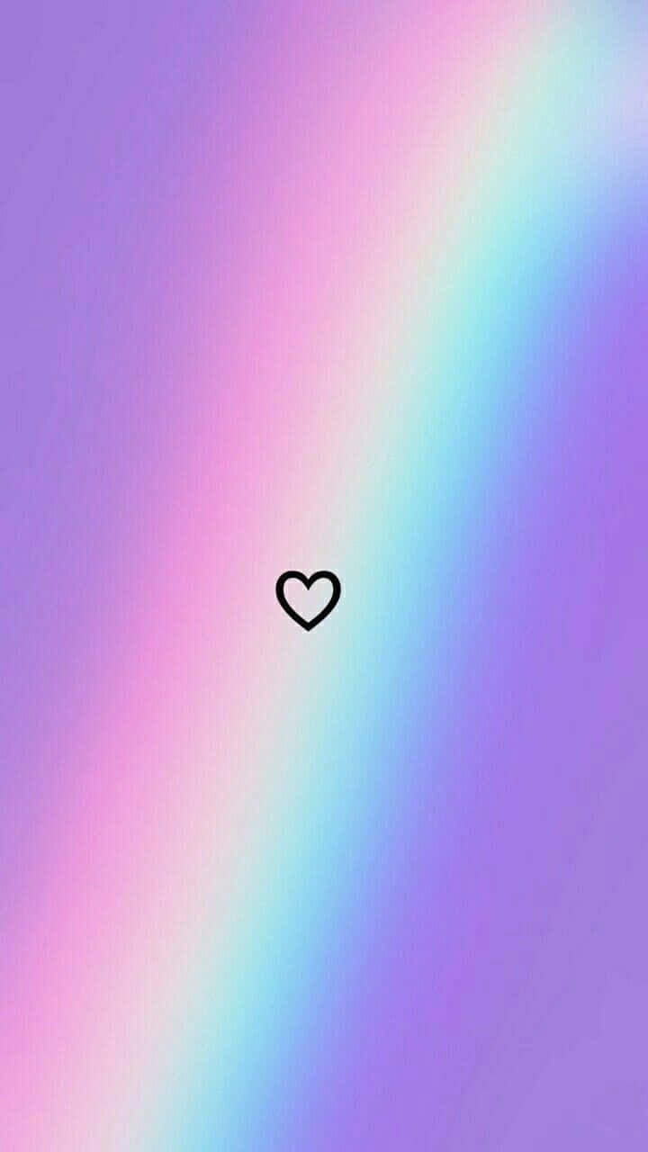 A Heart With A Rainbow Background On A Purple Background Wallpaper