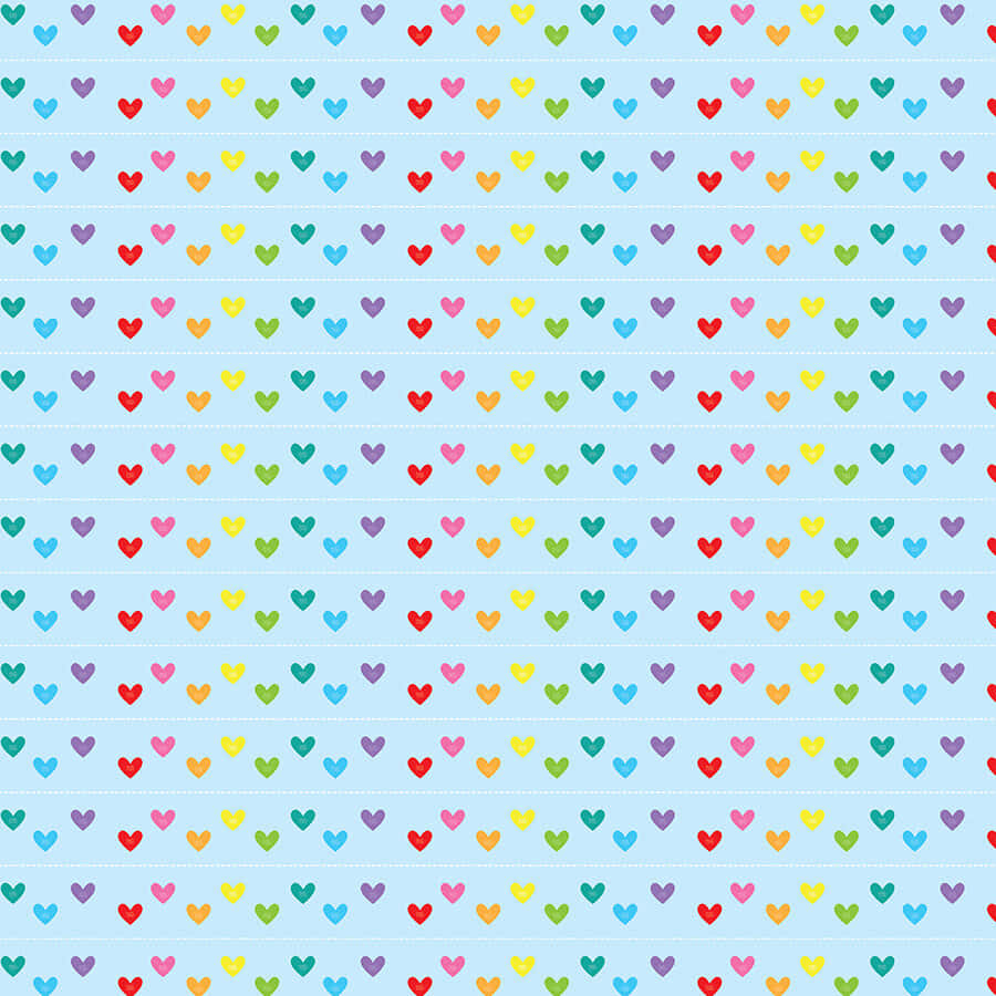 Vibrant Rainbow Heart Background