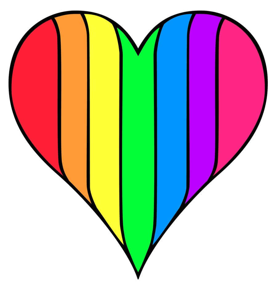Vibrant Rainbow Heart Background