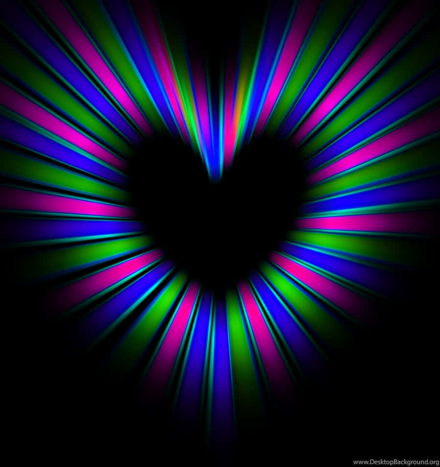 Unhermoso Corazón Arcoíris Simbolizando Amor Y Aceptación. Fondo de pantalla