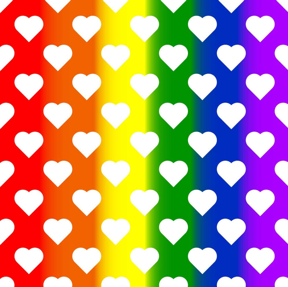 A colorful rainbow heart on a bright background