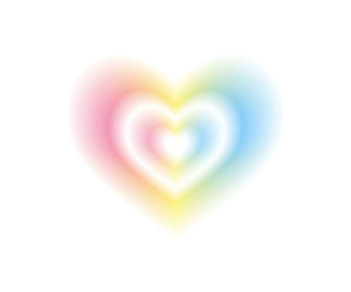 Rainbow Heart Aura Glow Wallpaper