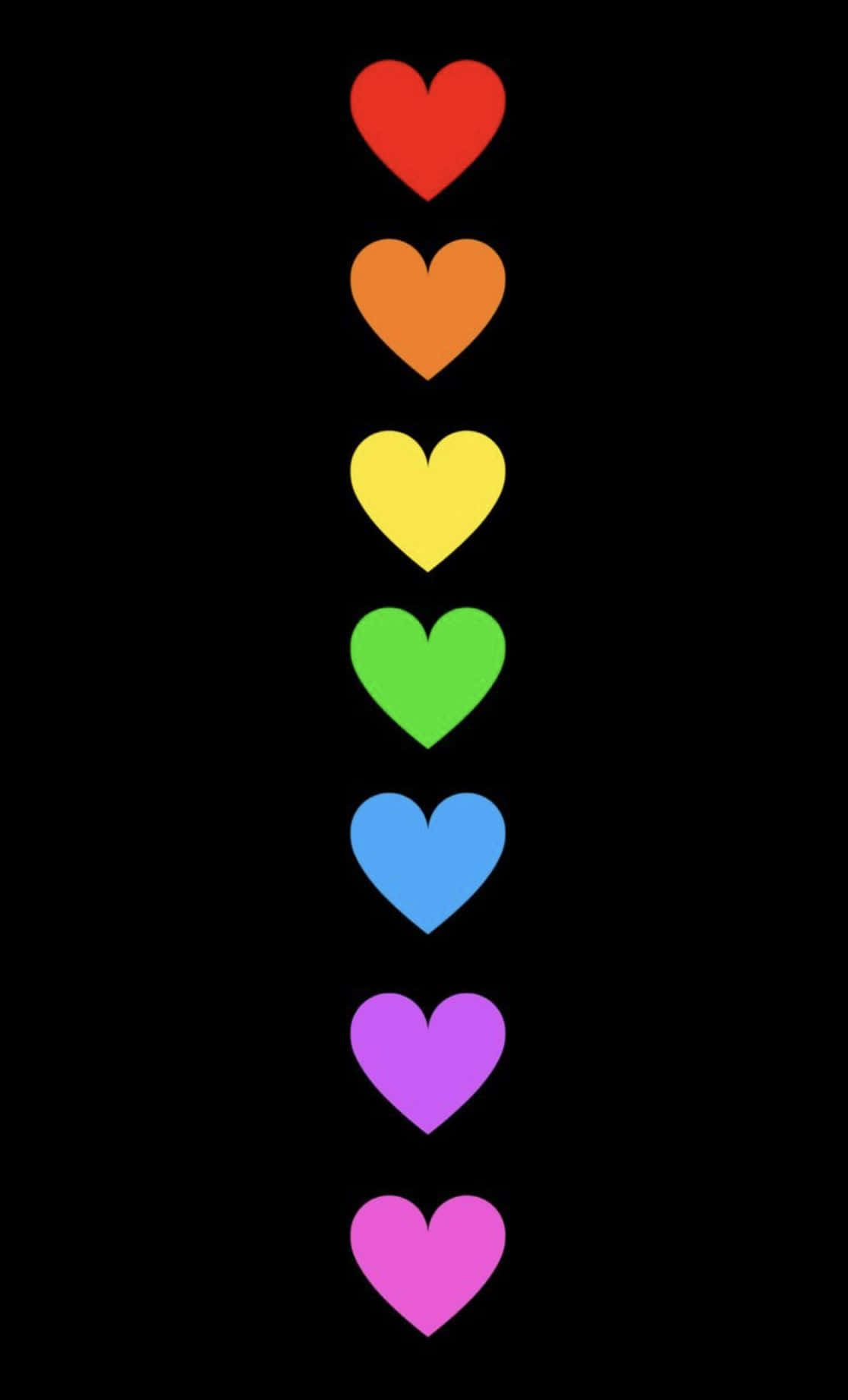 Rainbow Heart Line Wallpaper