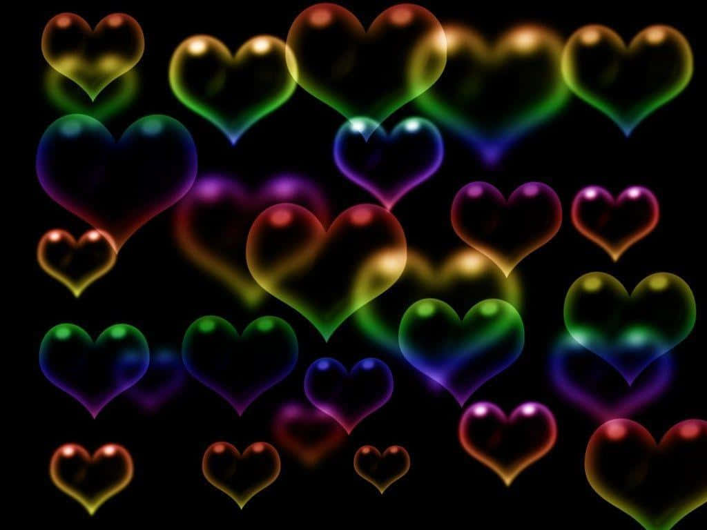 Rainbow Heart Bubbles Wallpaper