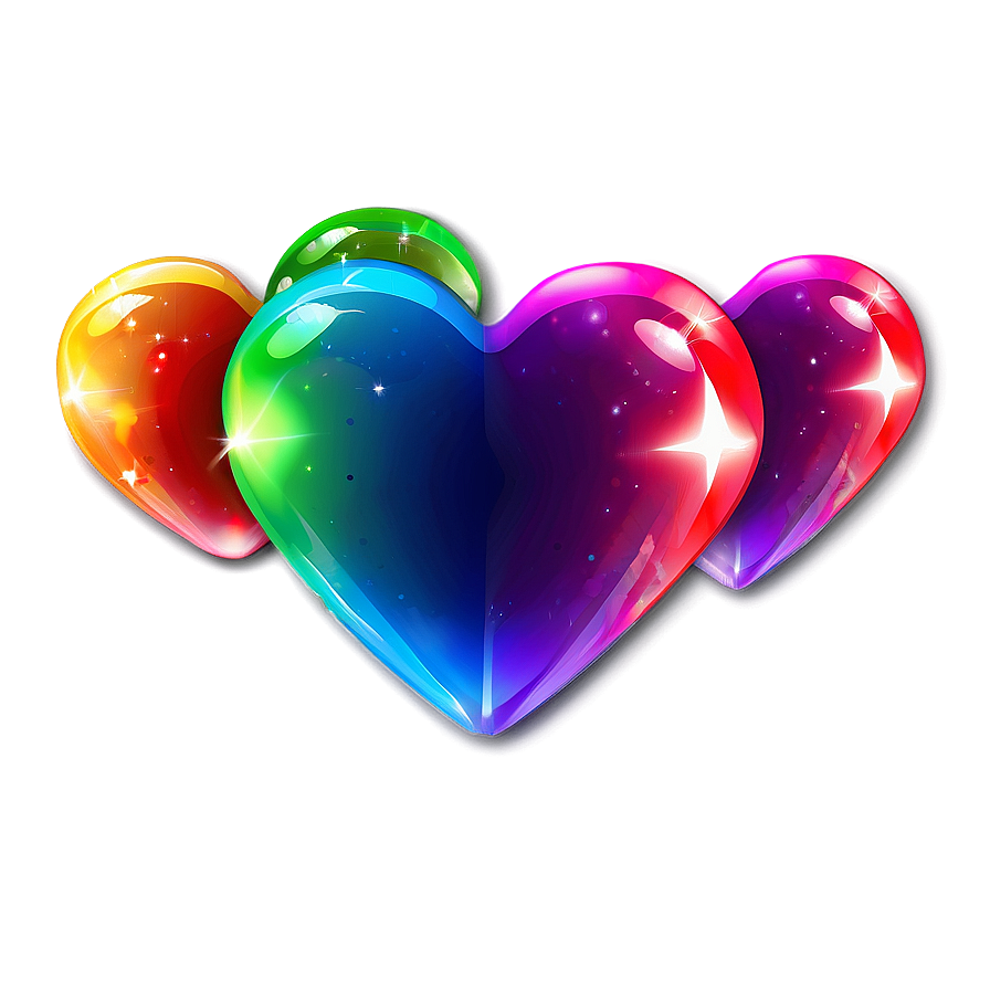 Rainbow Heart Background Png 06252024 PNG