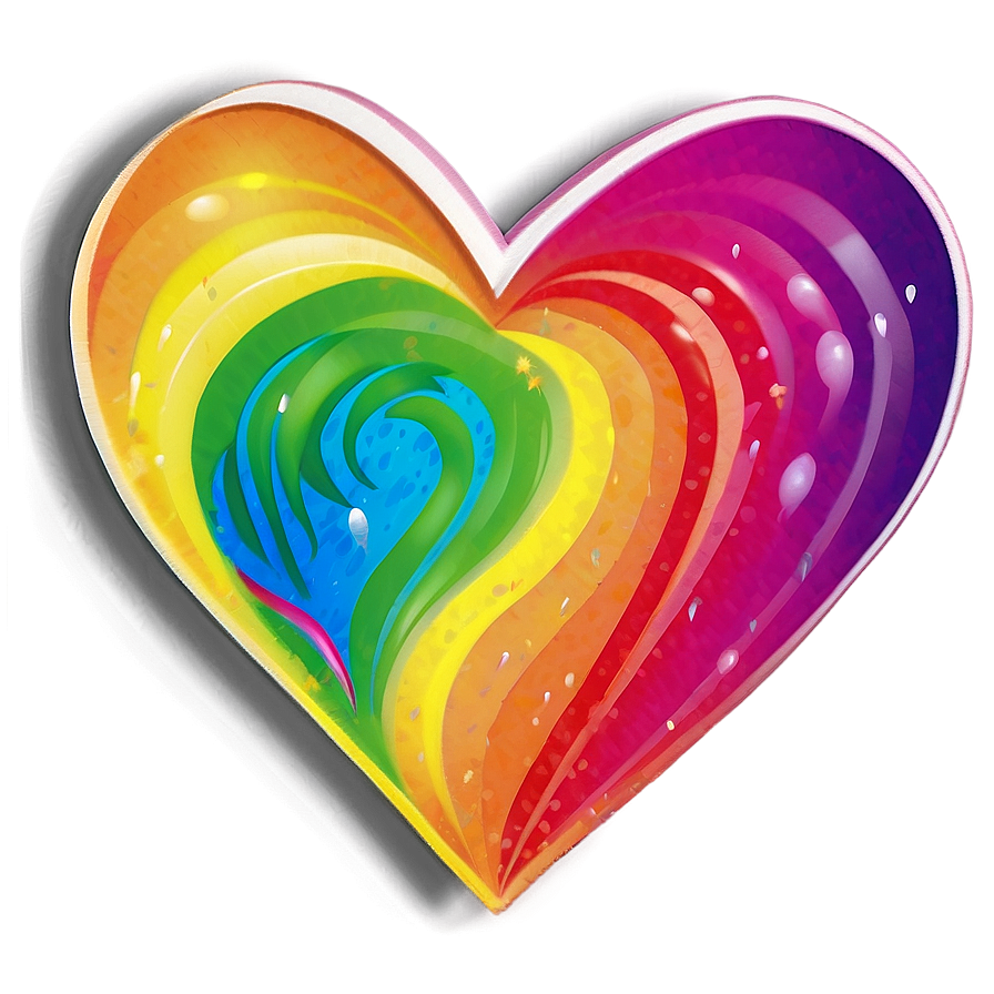 Rainbow Heart Background Png 06252024 PNG