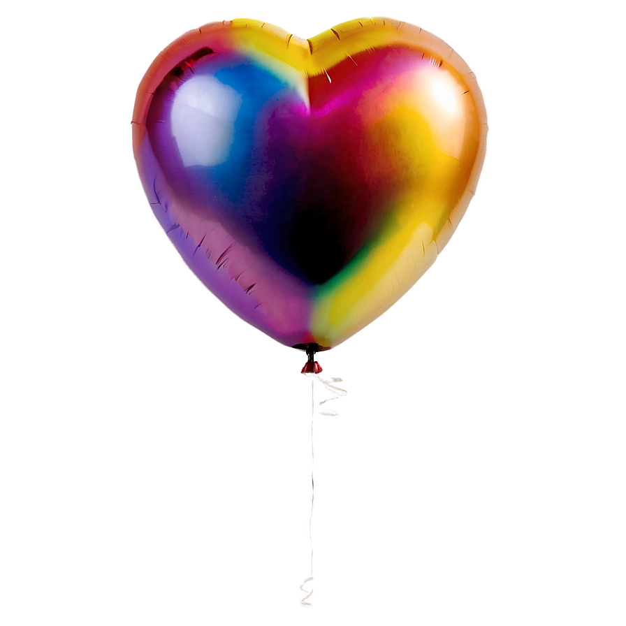 Rainbow Heart Balloon Png 06252024 PNG