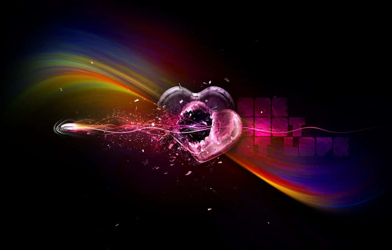 One Shot At Love Rainbow Heart Wallpaper