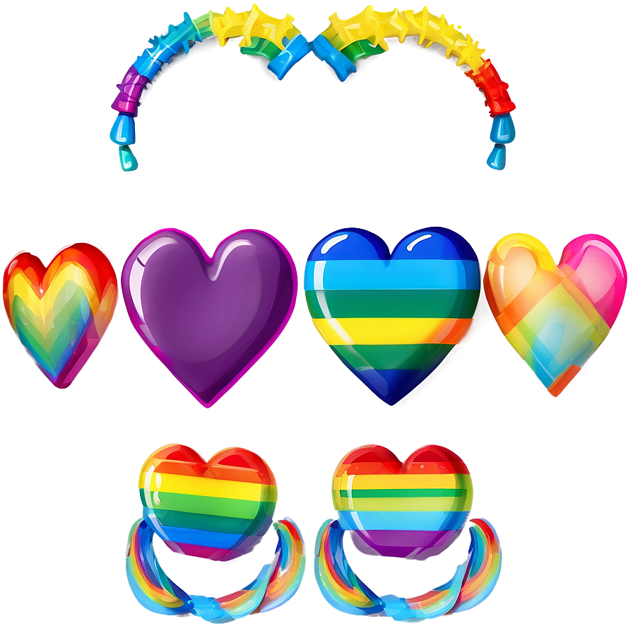 Rainbow Heart Clipart Diversity Png 05252024 PNG