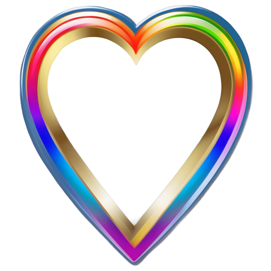 Rainbow Heart Clipart Png 06132024 PNG