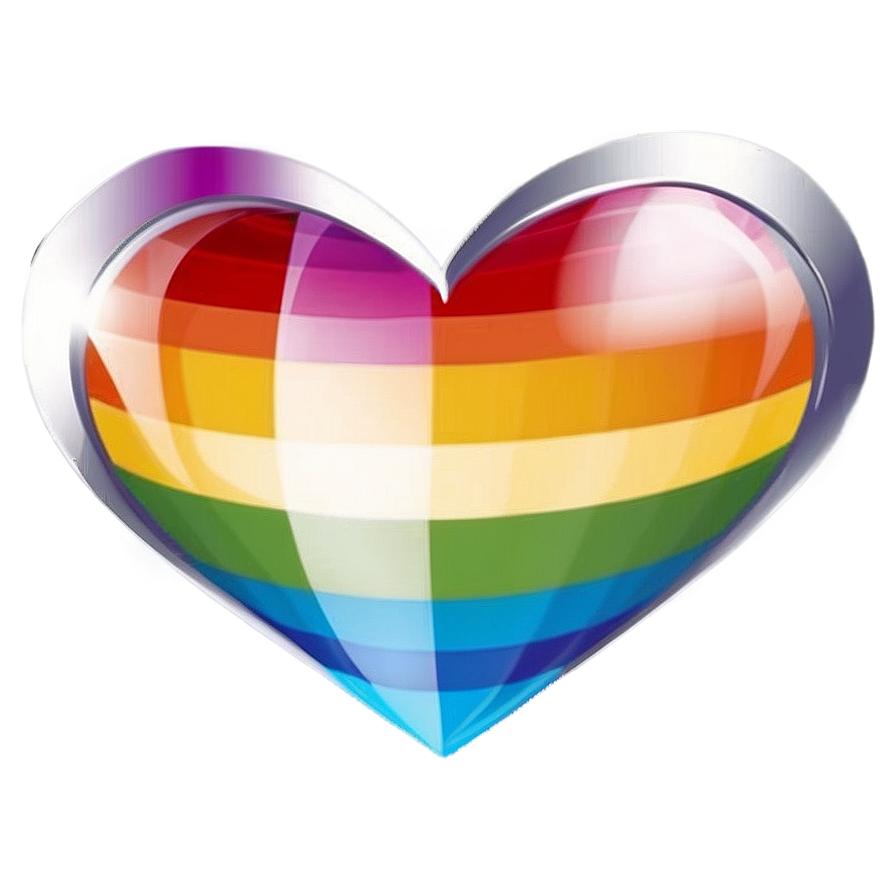 Rainbow Heart Clipart Png 06252024 PNG