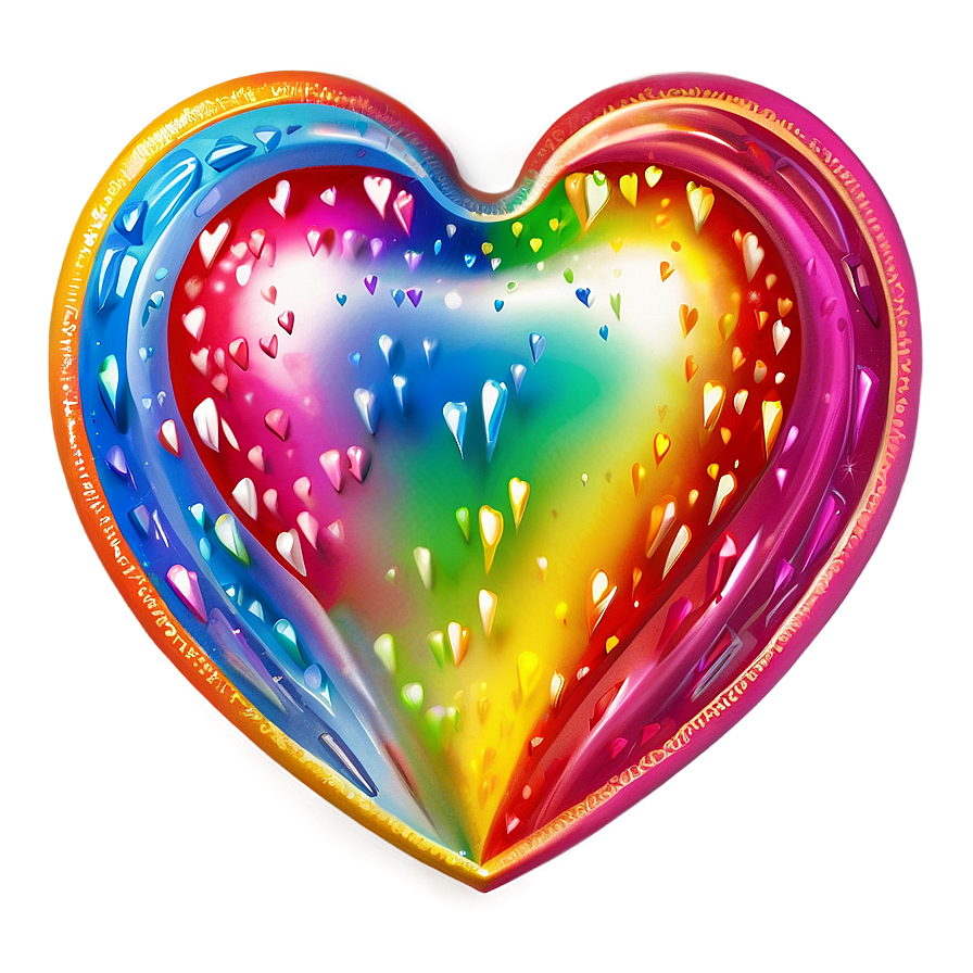 Rainbow Heart Decoration Png 06252024 PNG