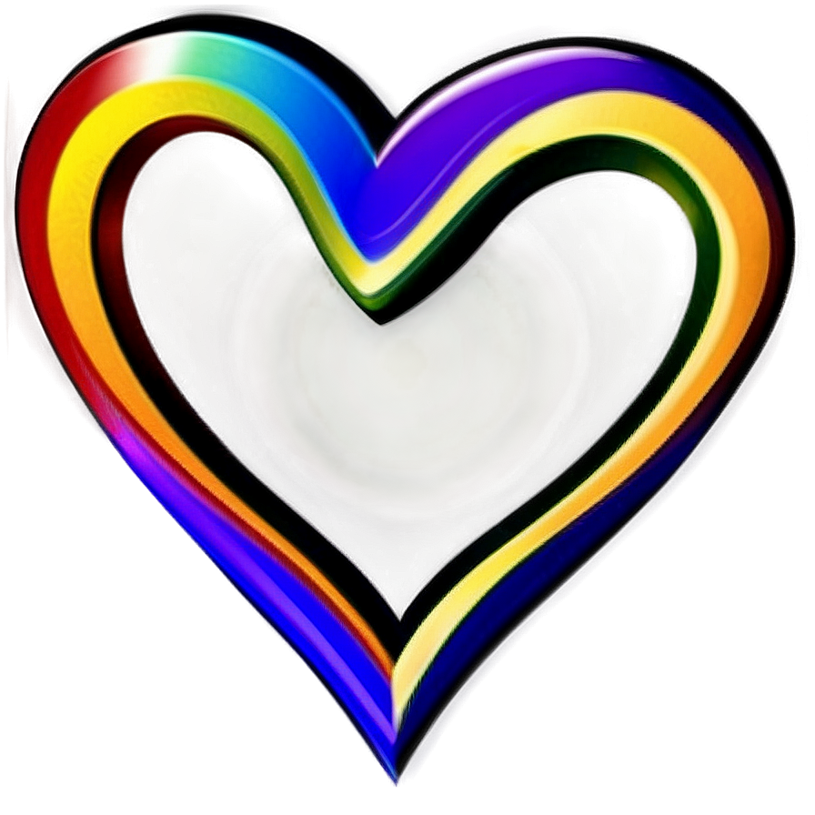 Rainbow Heart Emblem Png 04292024 PNG