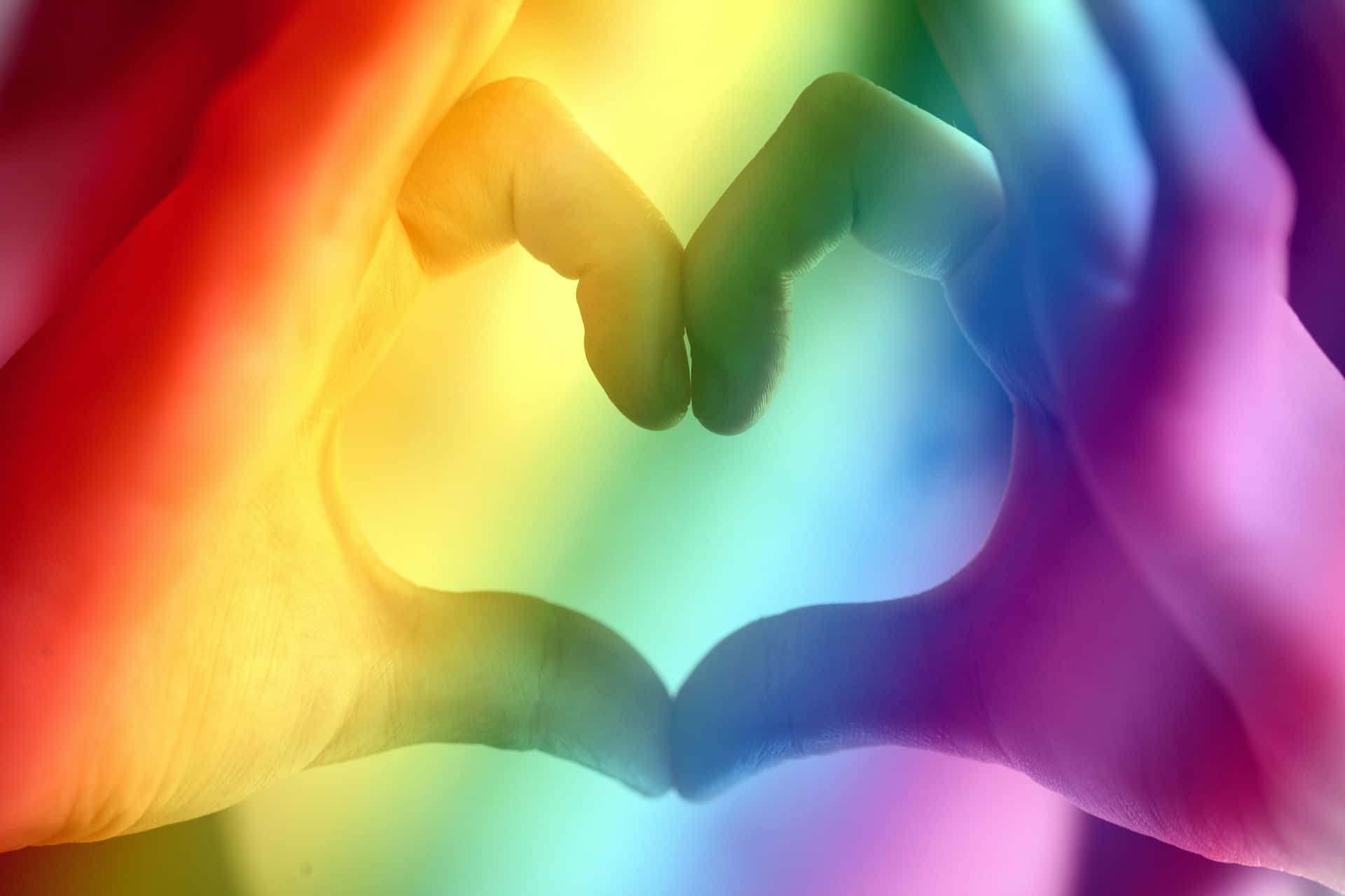 Rainbow Heart Hands Love Wallpaper