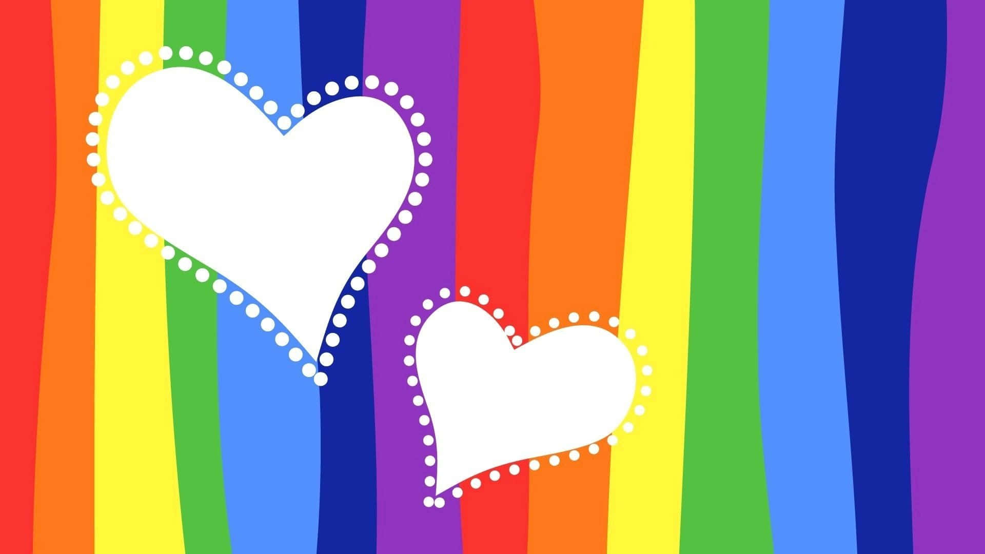 Spread Love&Joy With A Rainbow Heart Wallpaper
