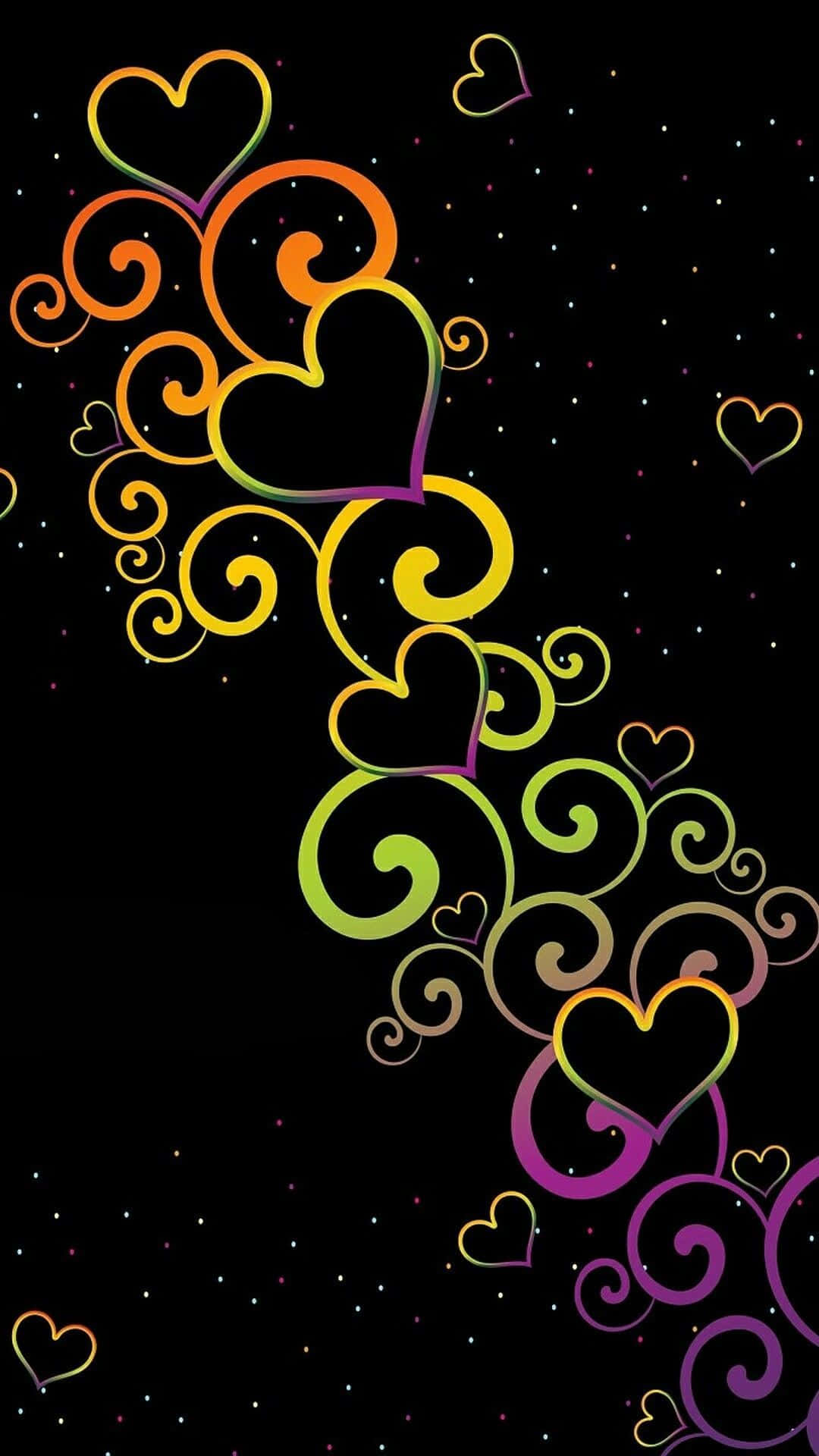 Rainbow Heart Swirls Wallpaper