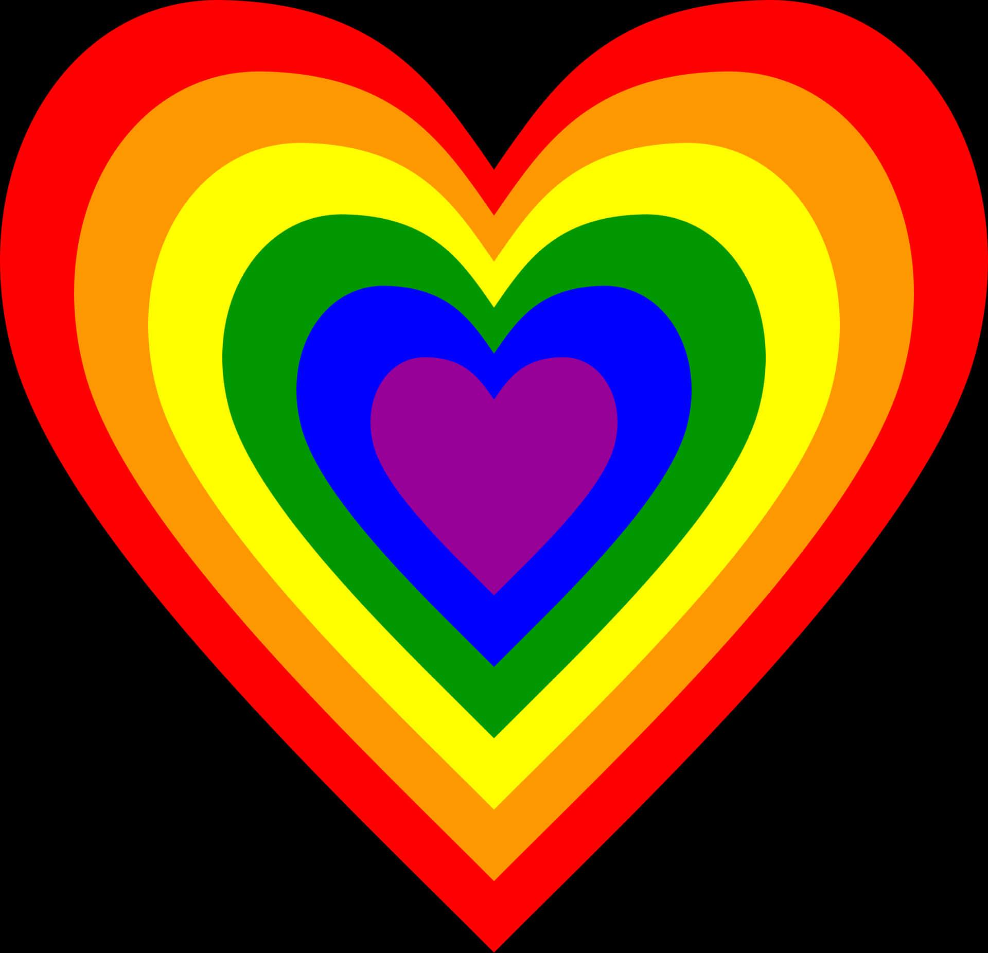 Rainbow Heart Love Clipart PNG