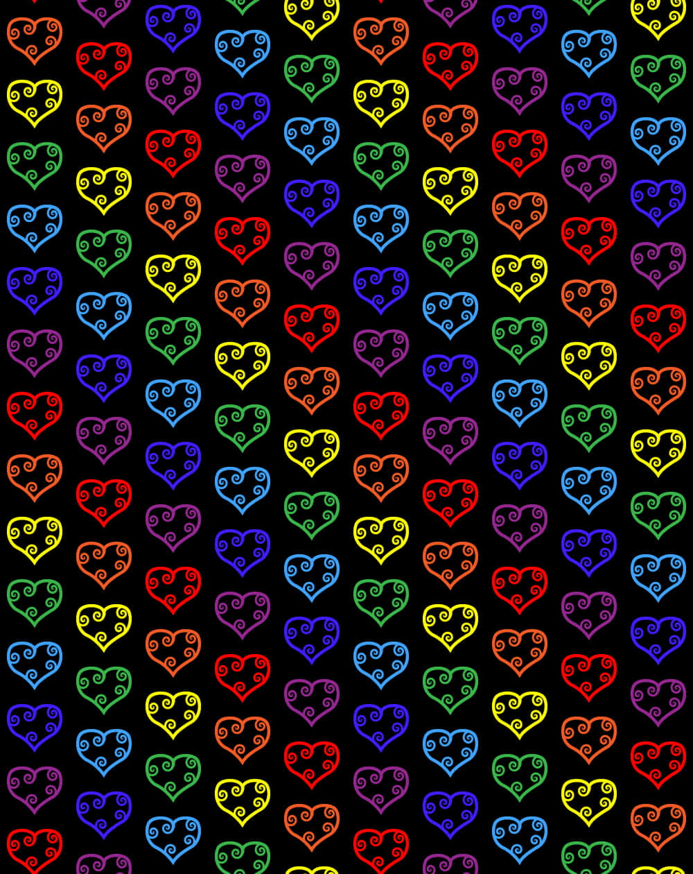 A Heart Of Colorful Rainbows Wallpaper