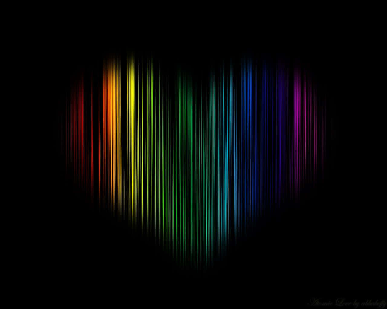 Líneasde Corazón Arcoíris. Fondo de pantalla