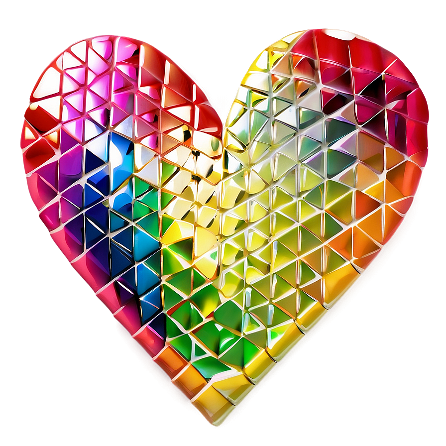 Rainbow Heart Mosaic Png Pqu33 PNG