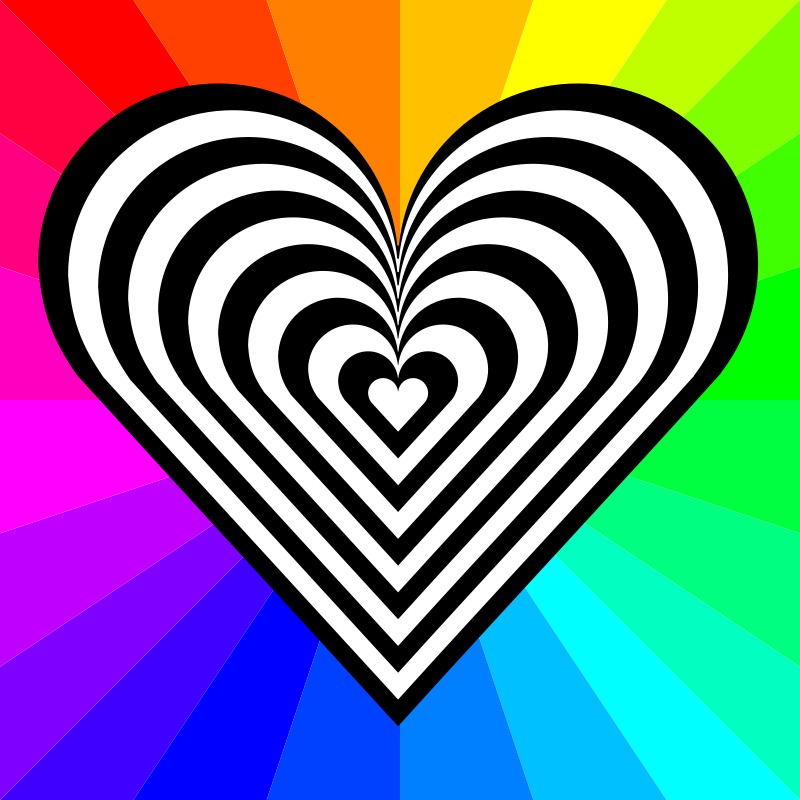 Rainbow Heart Optical Illusion PNG
