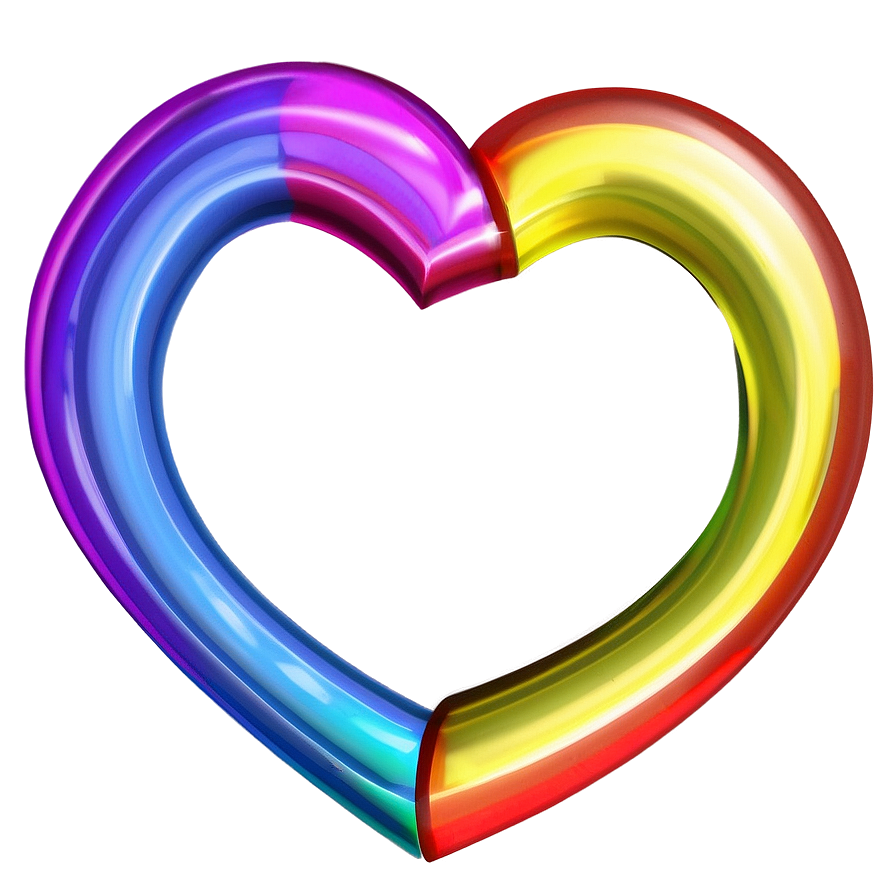 Rainbow Heart Outline Png 06252024 PNG