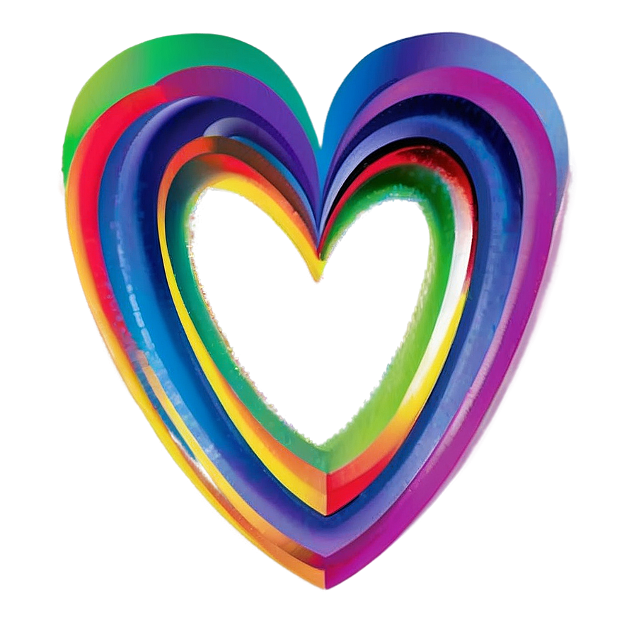 Rainbow Heart Pattern Png 06252024 PNG