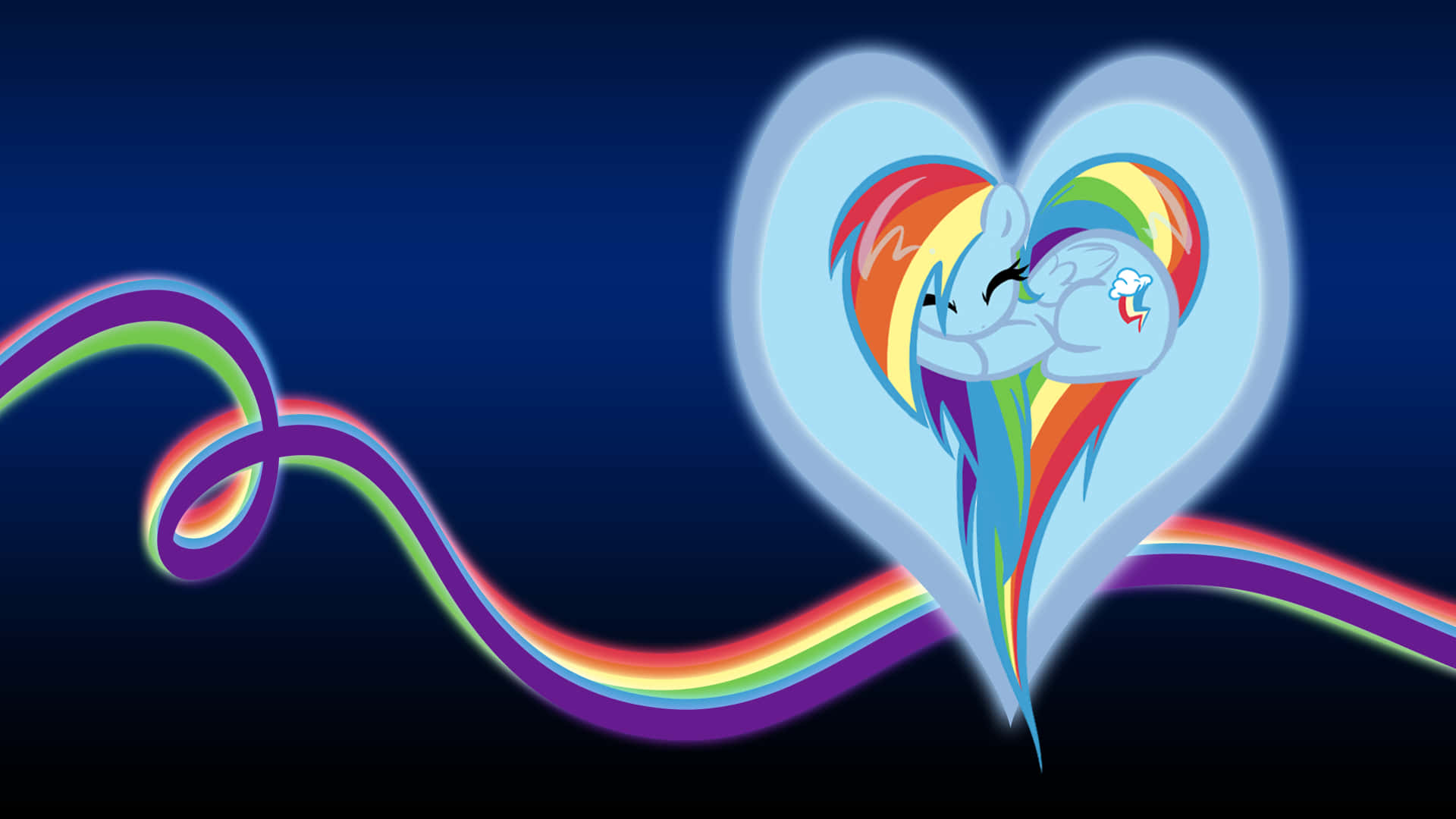 Ilmio Piccolo Pony Con Cuore Arcobaleno Sul Desktop Sfondo