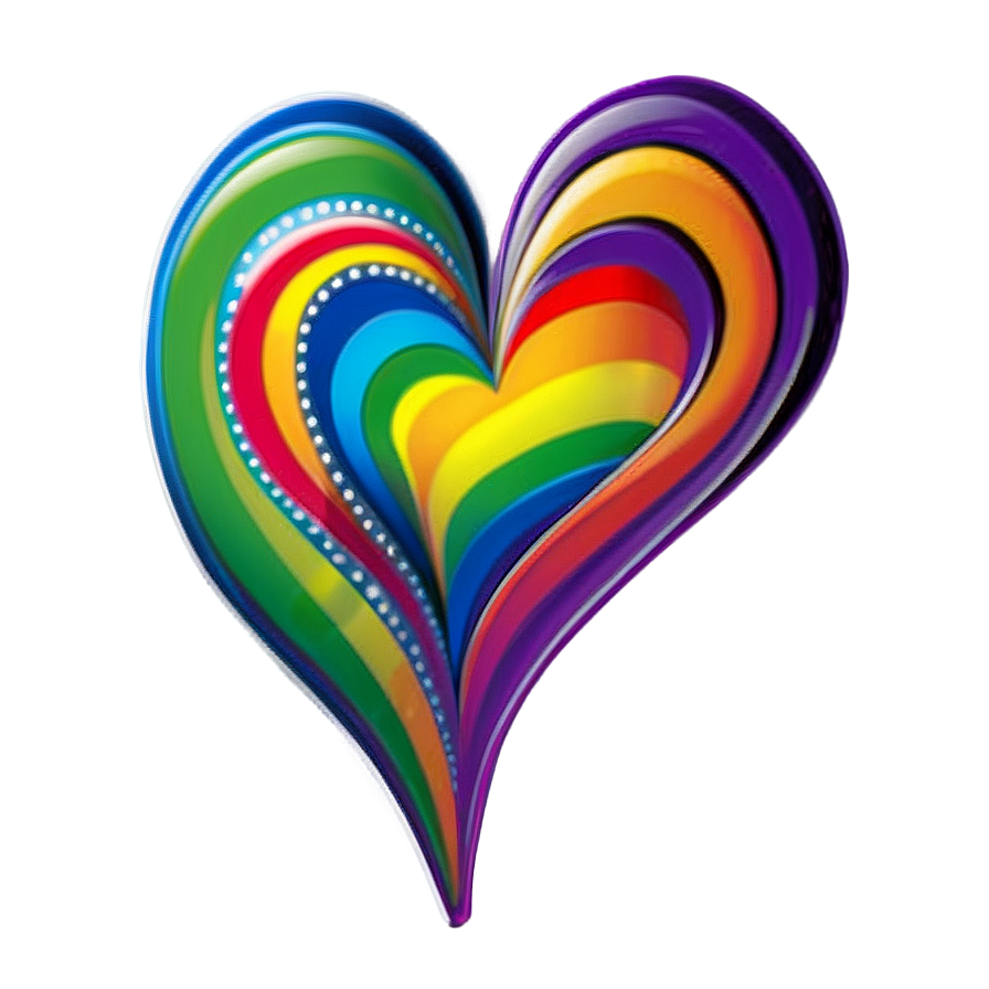 Rainbow Heart Sticker Png 17 PNG