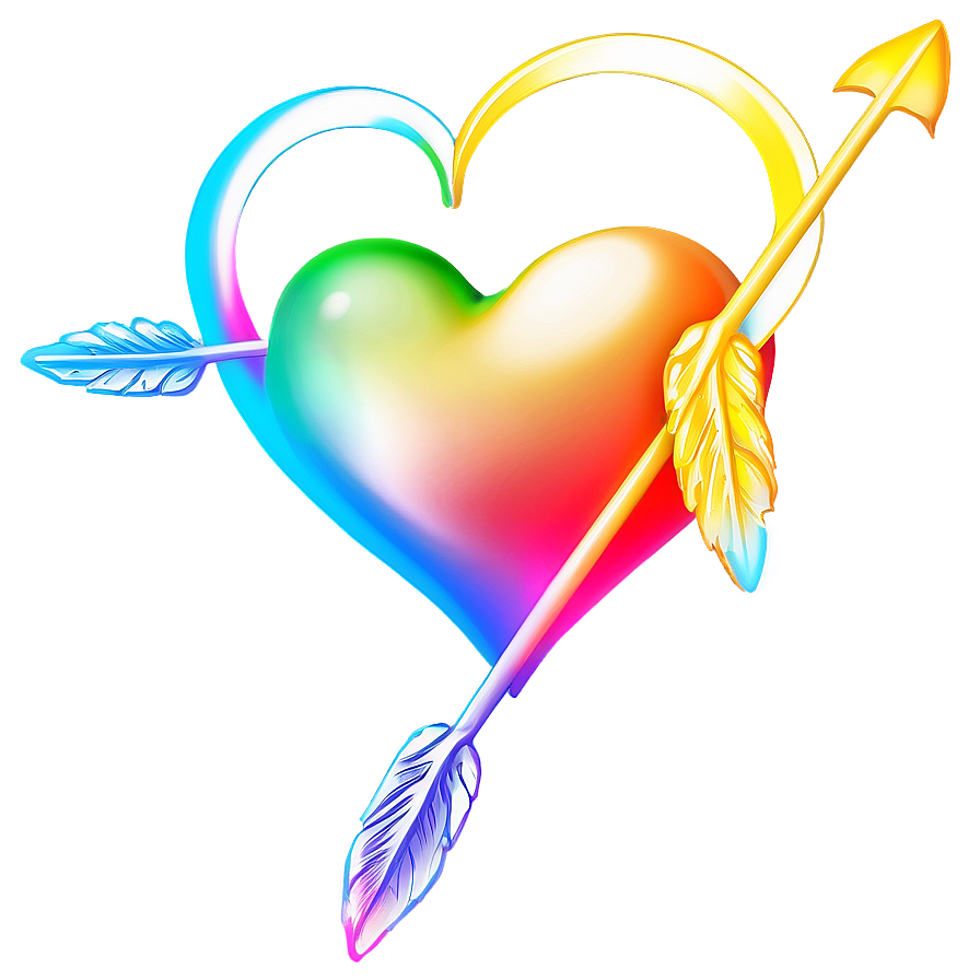 Rainbow Heart With Arrow Png Aot82 PNG