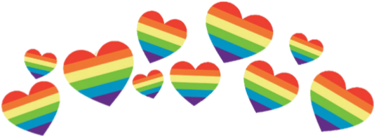Rainbow Hearts Pattern PNG