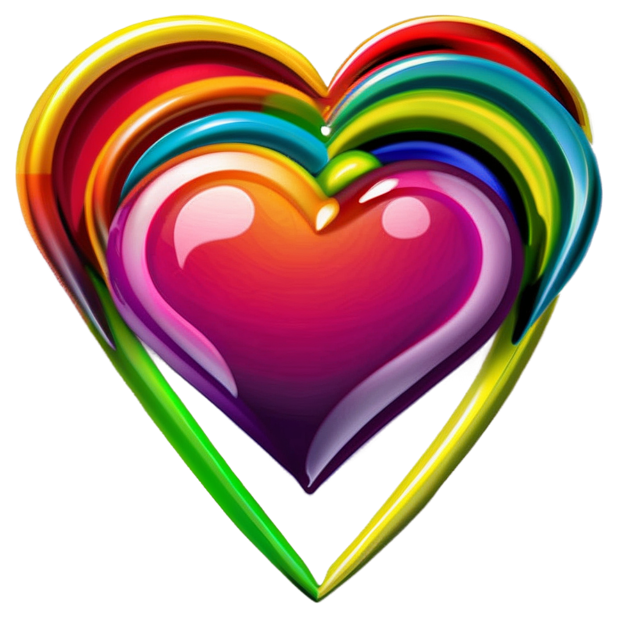 Download Rainbow Hearts Png Plv | Wallpapers.com