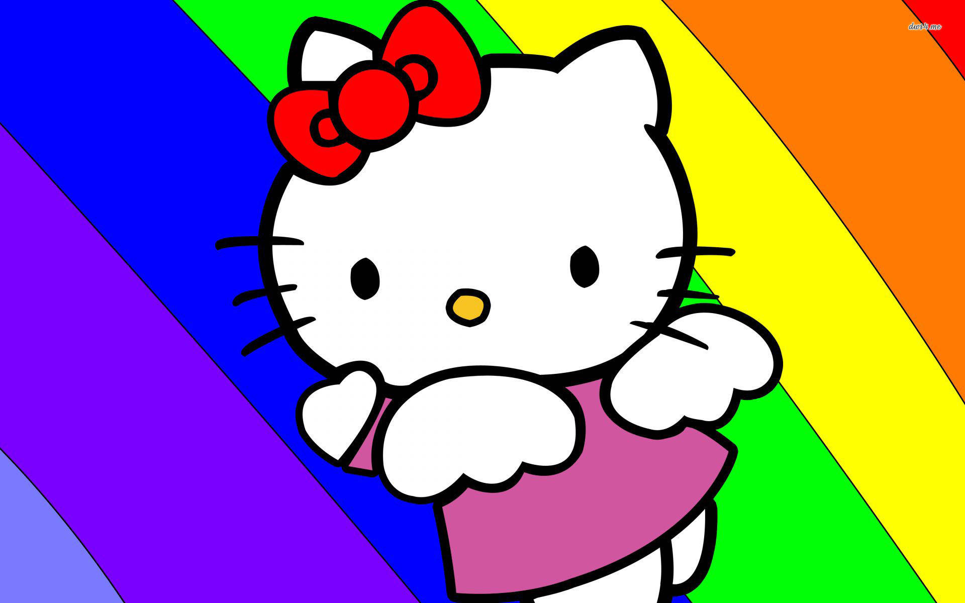 Fondode Pantalla De Hello Kitty Arcoiris Para Escritorio. Fondo de pantalla