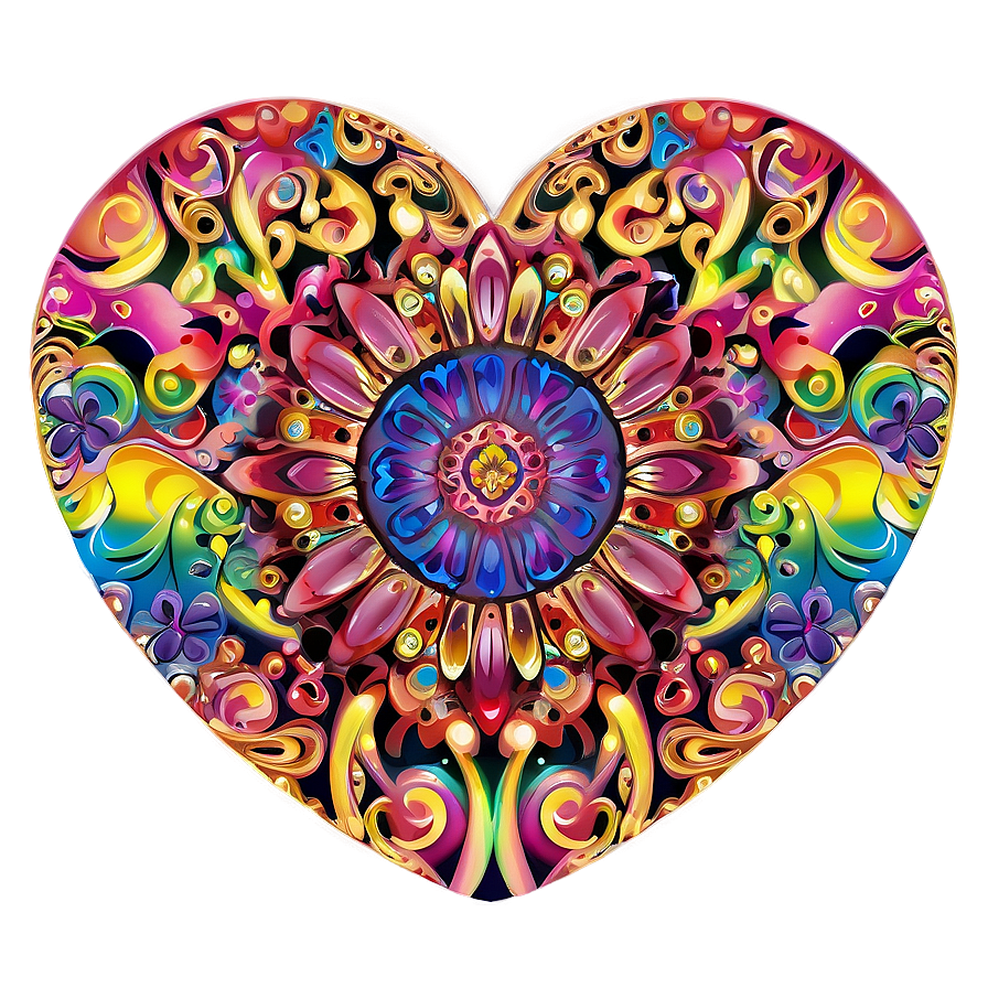 Rainbow Hippie Heart Png 55 PNG