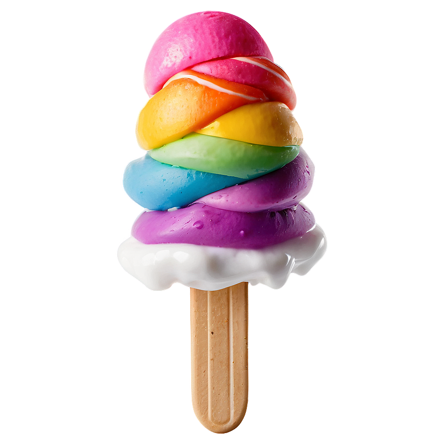 Rainbow Ice Cream Stick Png Vdn97 PNG