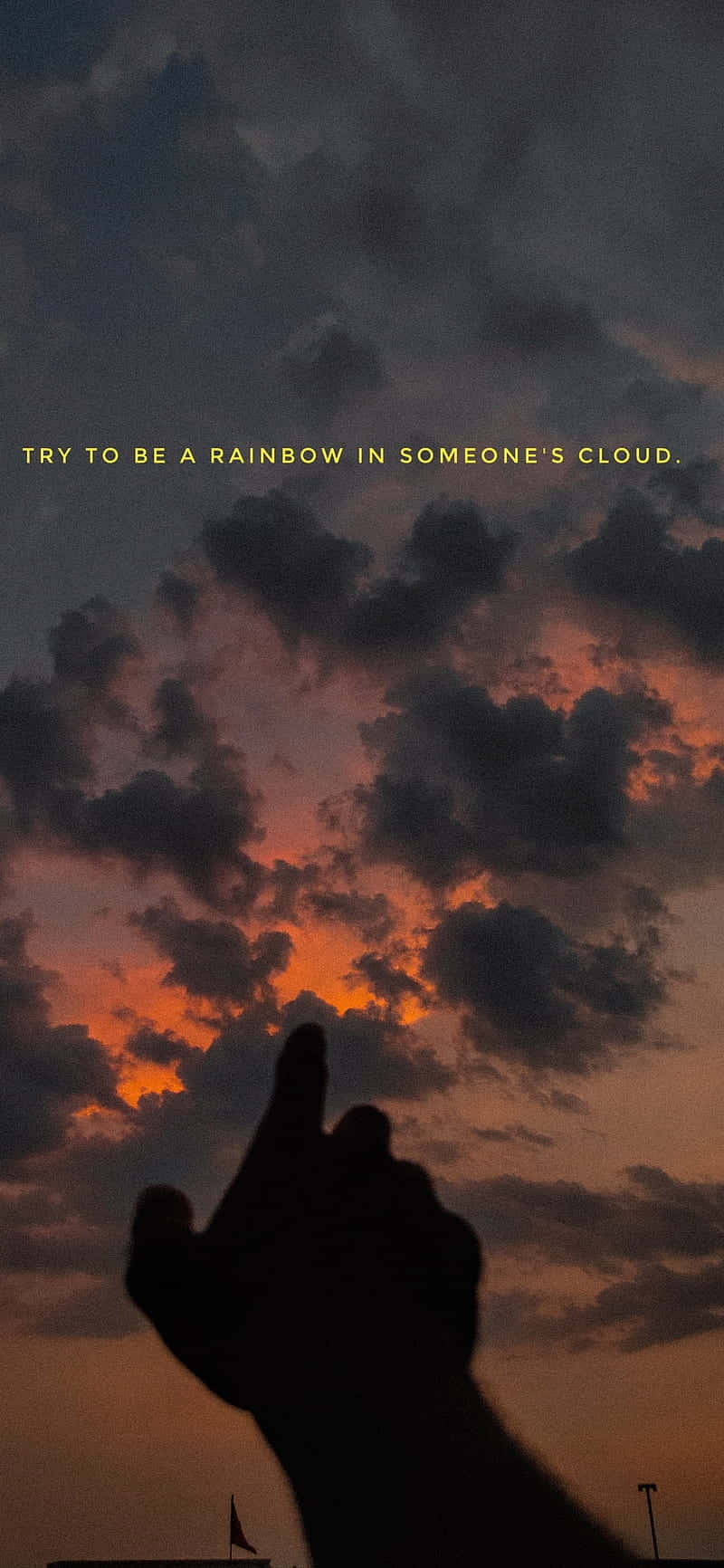 Rainbow In Clouds_ Moody Sky Silhouette Wallpaper