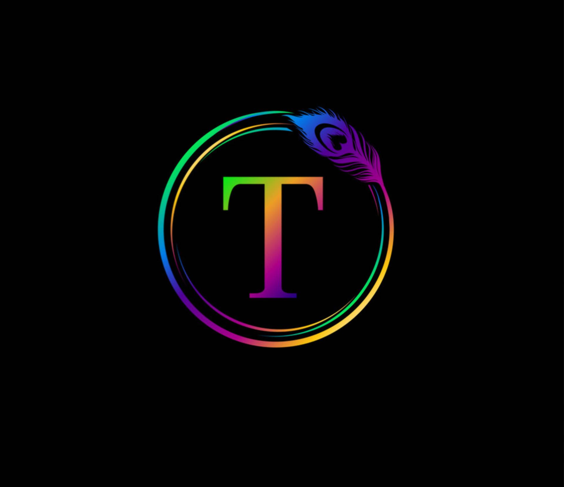 Rainbow Colored Letter T Wallpaper