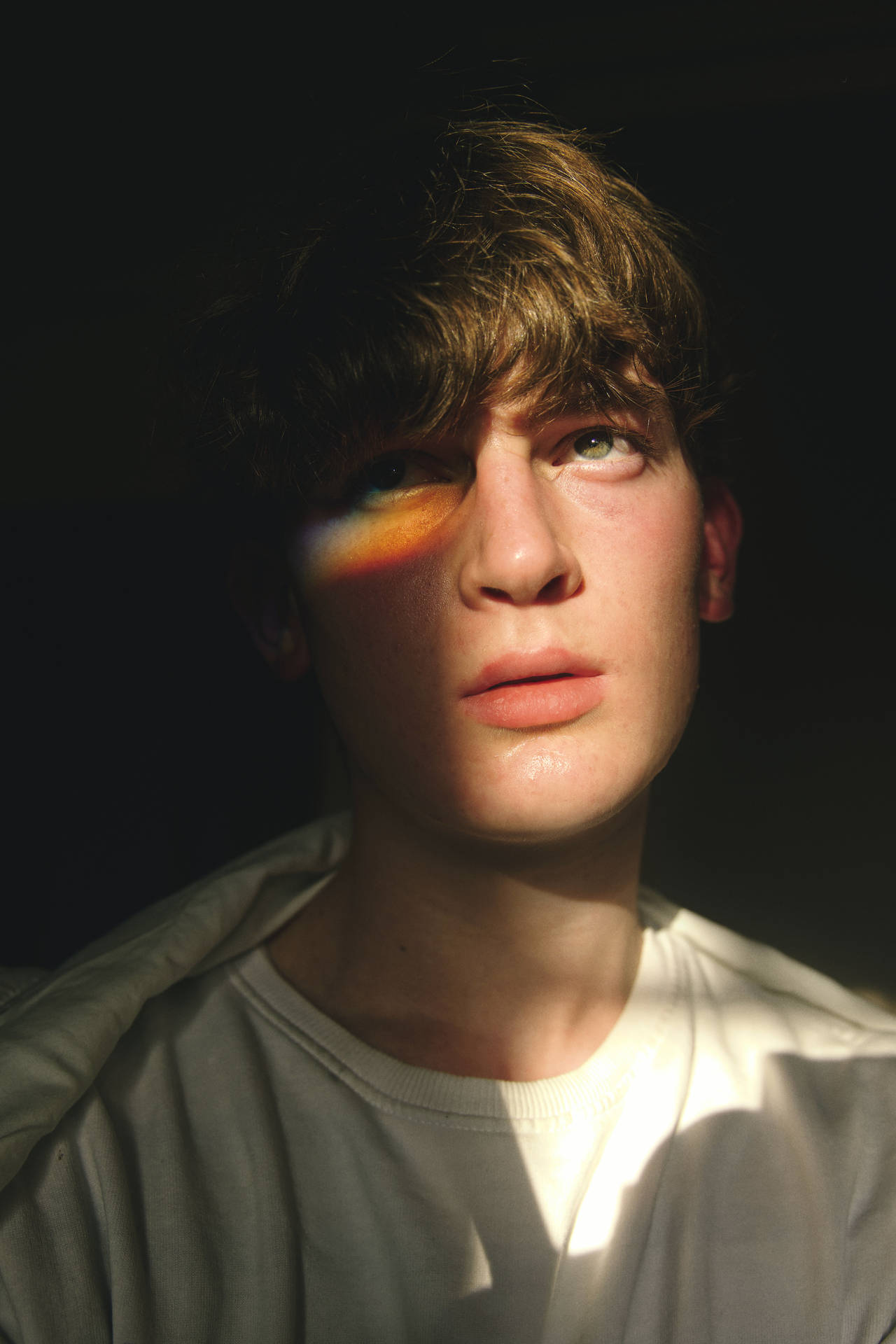 Rainbow Light Male Face Wallpaper