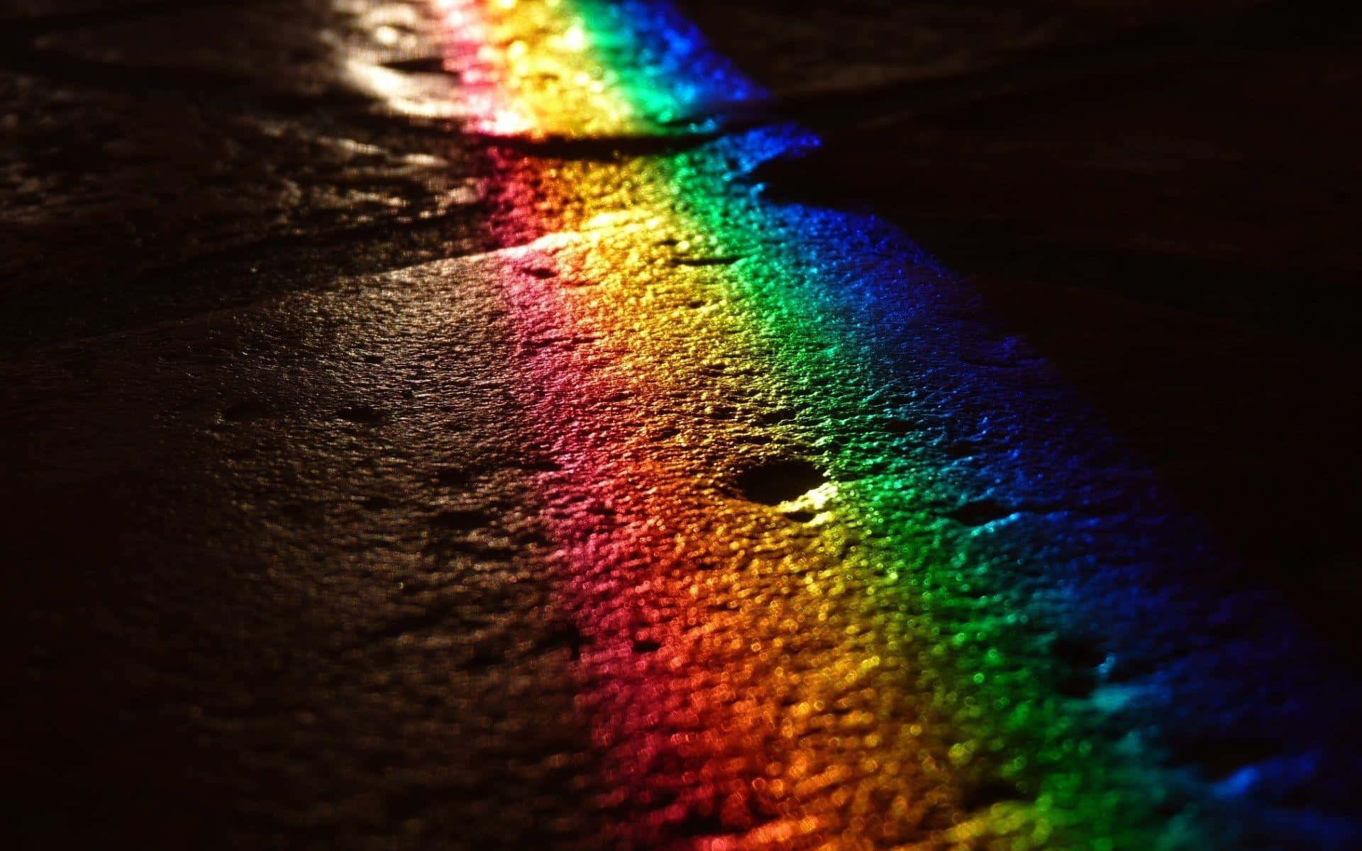 Rainbow Lighton Dark Surface Wallpaper