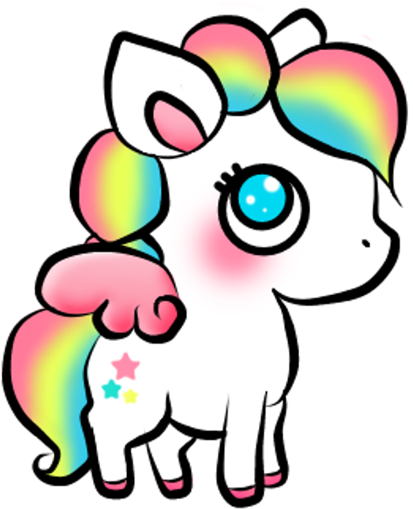 Rainbow Maned Unicorn Sticker PNG