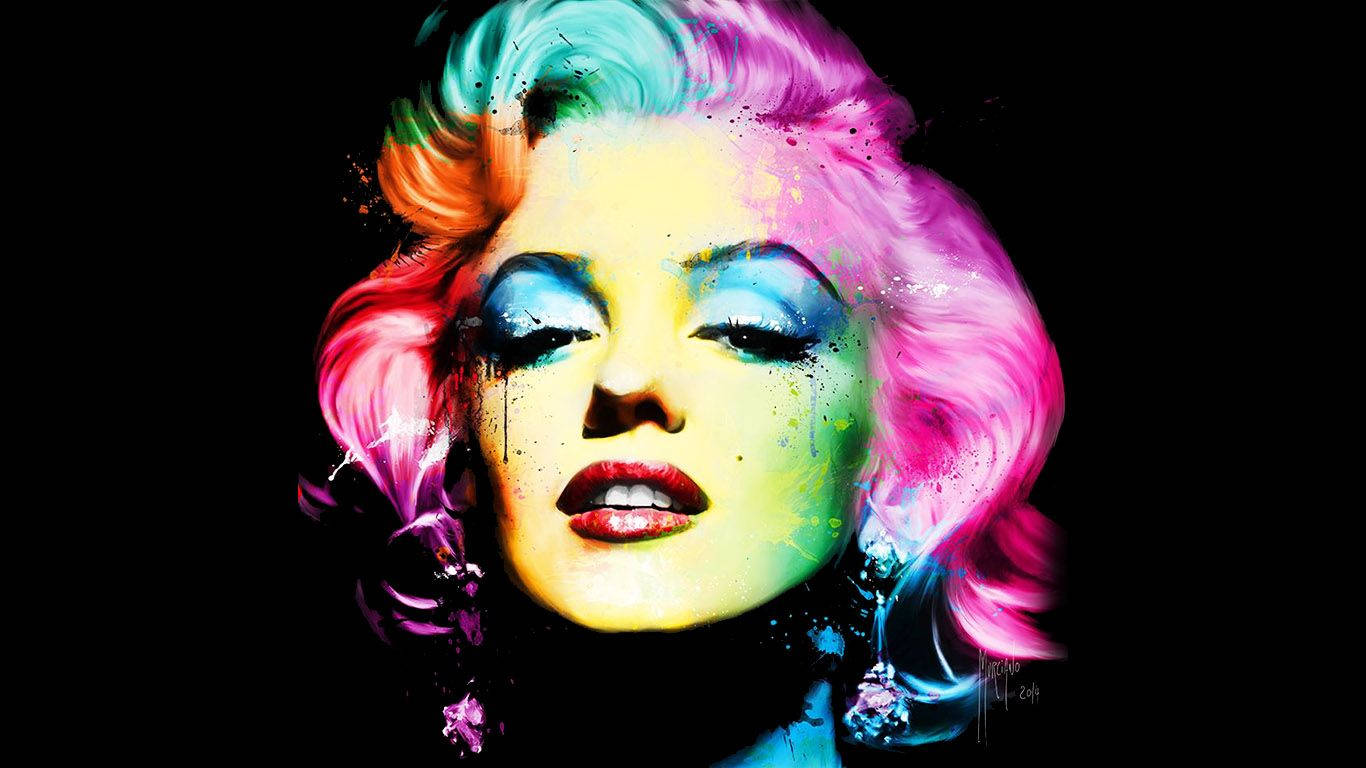 Rainbow Marilyn Monroe Portrait Wallpaper