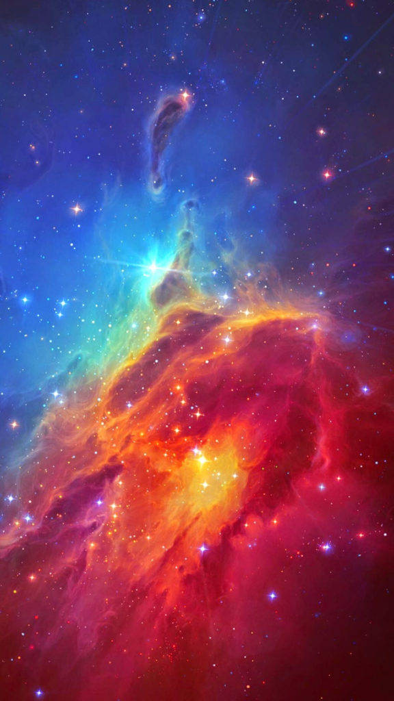 Download Rainbow Nebula Iphone 8 Space Wallpaper | Wallpapers.com
