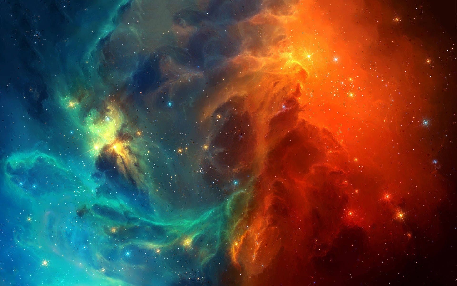 An amazing and vibrant Rainbow Nebula lighting up the skies Wallpaper